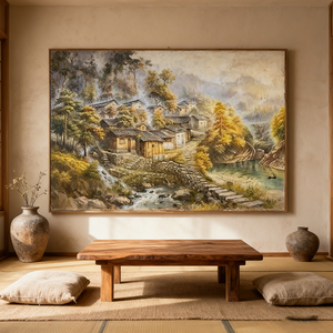 Décoration Murale Moderne pour Chambre à Coucher : Toile Peinte à la Main avec Impression UV Écologique, Paysage Rural Réaliste, Style <span class=keywords><strong>Marocain</strong></span> - Product Image 2