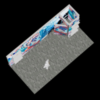 Stand d'exposition Mega Corner personnalisé 6*3M avec écran lumineux SEG, mur d'arrière-plan multi-panneaux avec graphisme texture marbre motif vague océanique