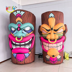 Hawaiian Solar Garden Tiki Estatua Inflable Luau Decoración al aire libre - Product Image 2