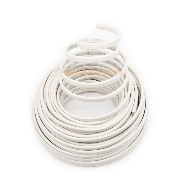 NM-B Copper 10 ft 14/2 NM-B Non-Metallic Sheathed Copper Cable Wire With Ground Residential Indoor Jacket White