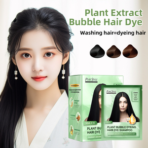 PureStyle 3-in-1 crema Formula a base di erbe colorante per capelli facile uso domestico copertura per Shampoo a bolle grigio nero castagna marrone henné per la colorazione - Product Image 3