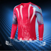 Nouveaux hommes adulte Football gardien uniforme éponge de protection à manches longues entraînement Football gardien Football maillot haut pantalon