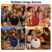 Machine de karaoké sans fil, haut-parleur Bluetooth, 2 micros pour fêtes de famille, enfants et adultes, 2400 mAh, lumière RVB, cadeau de karaoké, extérieur