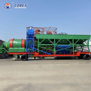 Centrale à béton mobile Corey avec silo à poudre, contrôle automatique haute efficacité, malaxeur à béton JS1500 pour la construction - Product Image 1