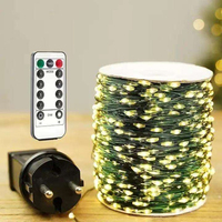 Extralanger Grüner Flexibler Kupferdraht mit Versteckter Fernbedienung, 50M 500LED 200M 2000LED Dimmbare IP44-Zertifizierte Weihnachtsbeleuchtung