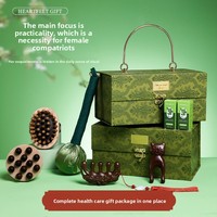 Coffret Cadeau Bien-être Pratique : Kit de Massage Minimaliste Moderne avec Fleurs en Soie pour la Fête des Enseignants et les Anniversaires