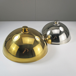 Coperchio a Cupola in Acciaio Inox Dorato Rinforzato per Piatti da Ristorante con Manico - Product Image 5