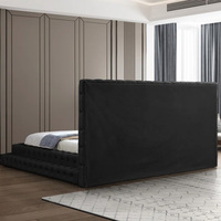 PZCN HOME Boîte en bois de style européen Conceptions de lit Images Cadre de lit Double taille Up-lit rembourré à vendre pour enfants