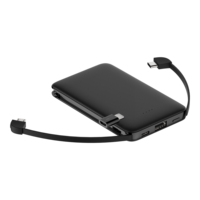 Power bank 2024 5000mah dengan kabel, bank daya kartu kredit harga pabrik dengan dua kabel bawaan untuk semua ponsel
