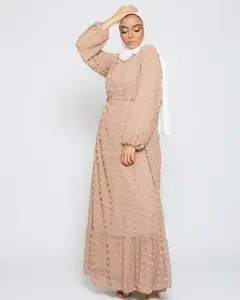 New Arab Women's Gown Chiffon Jacquard Muslim Long Dress Middle East Large Women's Dress