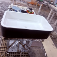 Vasque carrée en acrylique blanc sur mesure, finition mate, à poser sur le comptoir, pour salle de bain, lavabo moderne avec vidange escamotable