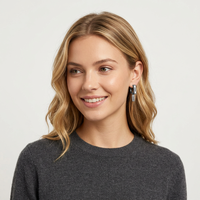 Anting-anting tusuk perak EK371 925 untuk wanita, desain unik, anting jepit mewah, perhiasan telinga