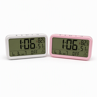 Jam Alarm Digital Meja Pintar Isi Ulang dengan Monitor Suhu Kelembaban, Tampilan Waktu Kalender Tanggal LCD, Fitur Snooze untuk Anak-anak