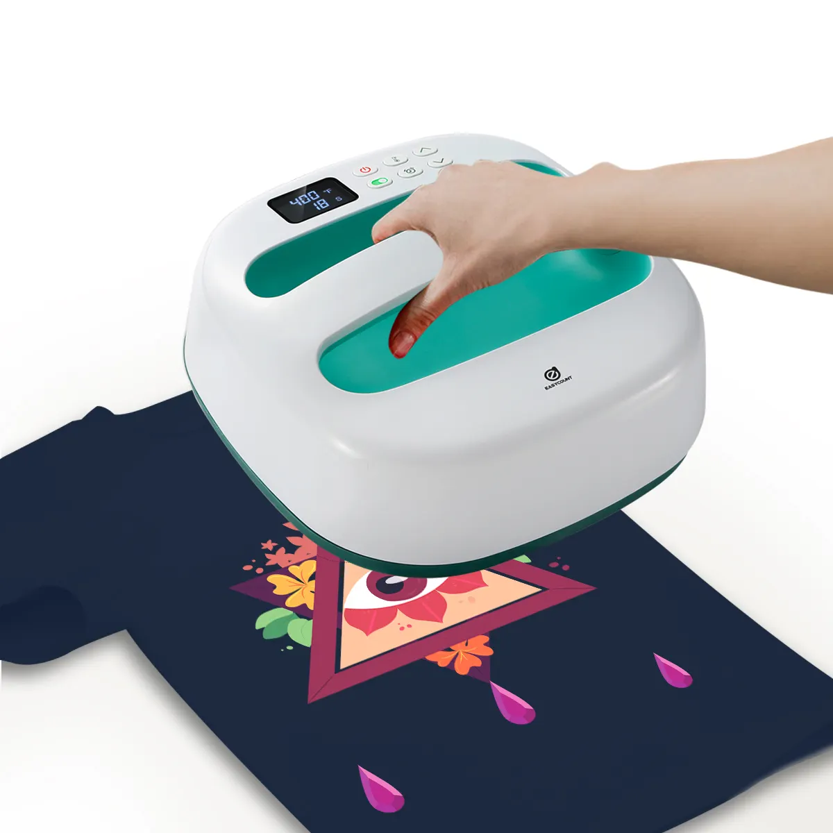 EASYCOUNT 휴대용 평판 cricut 열 프레스 기계 tshirt 인쇄 기계 프레스 전송 모든 5 하나의 뜨거운 판매 디지털