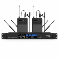 Système de micro-cravate sans fil double canal TK2000-L, microphone cravate sans fil UHF True Diversity pour salles de conférence