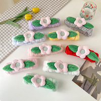 Bandeau élastique réutilisable en velours flanelle, style européen et américain, avec logo personnalisé, motif floral créatif, pour femmes, pour le lavage du visage et les soins capillaires