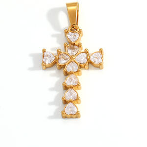 Stainless Steel Jewelry Accessories Mixed Shapes Heart Cross Bear Pendant For Necklace Making DIY Components PJ93684 - Product Image 5