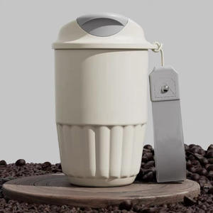 Taza termo de cerámica portátil moderna con asa para bebidas calientes o frías, café, agua, té para el hogar o viajes - Product Image 5