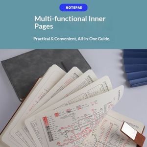 Carnet de réunion professionnel A5 en cuir PU, 100 feuilles, multicolore, logo personnalisable, papeterie de bureau et scolaire, reliure cousue - Product Image 2