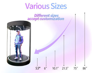 5.5 10.1 21.5 inci Ai Dialogue telanjang mata <span class=keywords><strong>3D</strong></span> kotak Hologram <span class=keywords><strong>3D</strong></span> silinder Hologram tampilan AI Virtual untuk Museum pameran - Product Image 5