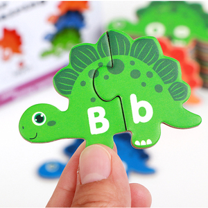 Jouets d'apprentissage de l'alphabet des dinosaures pour les tout-petits et les enfants de 3 à 5 ans, jouets éducatifs en bois, puzzle, jeu d'association <span class=keywords><strong>ABC</strong></span> double face pour la maternelle - Product Image 6