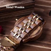 SOPEWOD प्राकृतिक डिजाइन लक्जरी Multifunctional एस. एस. ज़ेबरा लकड़ी घड़ी कैलेंडर पुरुषों घड़ी
