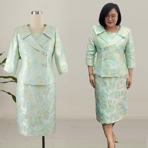 Three-piece <b>Mint</b> Green Floral Formal <b>Dress</b> Suit Plus Size Women's Clothing Church Suit Event <b>Dress</b> - Product Image 1