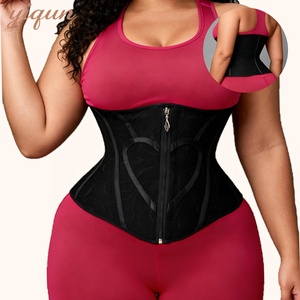Corset amincissant respirant pour femme en maille, avec fermeture éclair métallique frontale, double compression et soutien lombaire en forme de cœur - Product Image 1