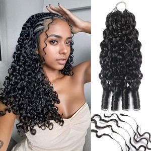 Extensions de cheveux humains bouclés 100% naturels, tresses bohèmes vietnamiennes 12A, cheveux au crochet effet plume pour tressage - Product Image 5