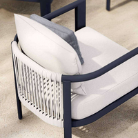 Modernes Aluminium-Sofa-Set für Terrasse und Garten, Outdoor-Möbel mit Tisch, Sitzgruppe für Balkon, Hinterhof und Park