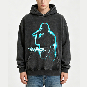 Fabricante de Sudaderas con Capucha para Hombre, Personalizadas OEM, de Alta Calidad, de Algodón, Estilo Oversize, Lavado Ácido, con Pedrería, Diseño Gráfico DTG - Product Image 1