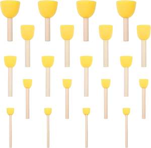 Pinceaux à peinture en mousse éponge jaune au design moderne, manche en bois, motifs imprimés numériquement pour enfants, cadre de <span class=keywords><strong>dessin</strong></span> sur toile pour la maison - Product Image 1