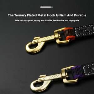 Juego de correa doble para mascotas de alta resistencia para exteriores, <span class=keywords><strong>Collar</strong></span> largo para perros y correa táctica de entrenamiento de nailon con anillo en D acolchado para mayor comodidad - Product Image 2