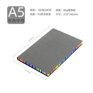 Customized Business A5 Soft Cover Rainbow Edge Color Edge <b>Notebook</b> Thickened Leather Surface Student Office <b>Diary</b> <b>Notebook</b> - Product Image 4