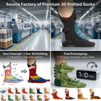 Chaussettes fantaisie 3D en gros, directement de l'usine, toutes formes, mascotte personnalisée, cent designs prêts à l'emploi, amusantes, originales, cadeaux de fêtes