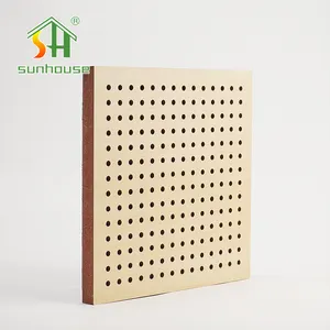 Modern Design Natural Veneer Wooden Polyester Akupanel Impact Resistance Sound Proof Wall Panels