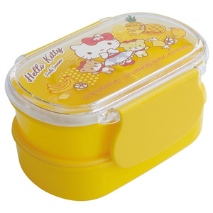 Boîte à bento double couche Hello Kitty, boîte à lunch en plastique jaune pour enfants, Universal Studios Singapour - Product Image 1