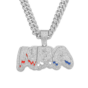 Colliers pendentifs en argent sterling N-ba avec diamants, style hip-hop, chaîne cubaine, bijoux pour hommes, cadeaux d'anniversaire, vente en gros d'usine - Product Image 2