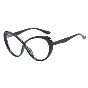 Nuevas monturas de moda para anteojos, bloqueo de luz azul, caqui, Floral, Ojo de gato X, plástico cruzado para niñas y mujeres - Product Image 4