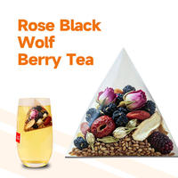 Thé aux baies de goji noires et aux bourgeons de rose, fabricant d'usine, vente en gros, marque privée, OEM, ODM