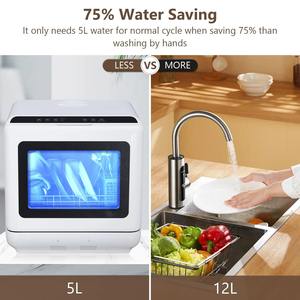 Lavavajillas Portátil de Encimera con Tanque de Agua Incorporado de 5L, Lavavajillas Compacto 360 Limpieza de electrodomésticos, Mini lavavajillas - Product Image 3