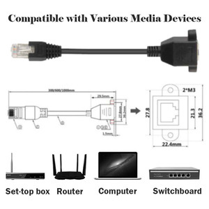 Cable de Extensión de Red Ethernet RJ45 de 90 Grados, Adaptador de Ángulo Recto Macho a Hembra - Product Image 3