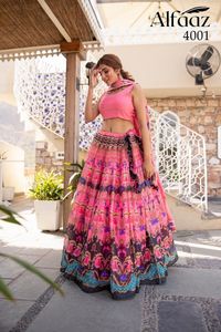 Lehenga Choli-ropa de fiesta de la mejor calidad, Chander, seda impresa, trabajo, compras en línea Dupatta, India - Product Image 2