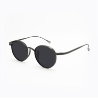 Lunettes de soleil rétro vintage haut de gamme en titane, forme ronde, 100% titane, verres polarisés UV400, lunettes de soleil pour hommes, unisexe