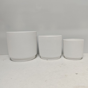 Pot <span class=keywords><strong>de</strong></span> fleur <span class=keywords><strong>de</strong></span> <span class=keywords><strong>jardin</strong></span> en céramique <span class=keywords><strong>de</strong></span> couleur blanche mate personnalisée <span class=keywords><strong>bassin</strong></span> avec trou <span class=keywords><strong>pour</strong></span> une utilisation intérieure/extérieure - Product Image 1