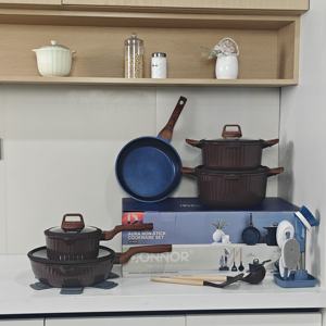 DONNOR <span class=keywords><strong>Oya</strong></span> Series <span class=keywords><strong>Pot</strong></span> de cuisine <span class=keywords><strong>en</strong></span> aluminium antiadhésif de 20 pièces - Product Image 1