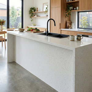 Encimera de Cuarzo de Piedra Artificial de Grano Blanco Cristalino de Primera Calidad Directo de Fábrica para Isla de Cocina, Recepción y Tocador - Product Image 3