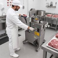Trancheuse à viande fraîche commerciale modèle 260, 100x65x115cm, moteur 400W, lame 165mm, trancheuse à viande de volaille sans os