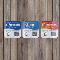 Etiqueta NFC de Acrílico de 13.56mhz para Mesa con Reseñas de Google, Etiqueta NFC para Pedidos en Restaurantes y Tarjeta de Reseñas para Facebook, Google e Instagram
