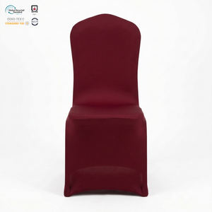 Funda de Silla de Spandex para Hotel, Doble Bolsillo Oxford, Color Borgoña, Diseño Arqueado, Ajustable, Moderna, Ecológica y Duradera - Product Image 1